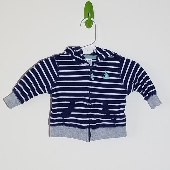Carter's Striped Sailboat Hoodie 3m - Picture 1 of 6